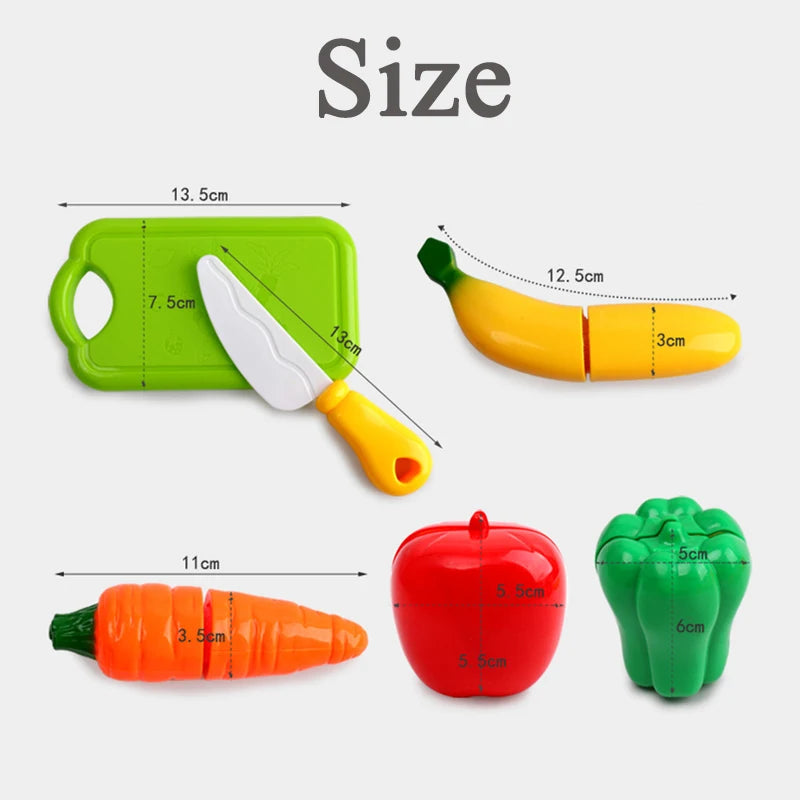 Children Kitchen Pretend Play Set Simulation Cutting Fruit Vegetable Food Cooking Miniature Thing Interactive Girl Kid Gift Toy