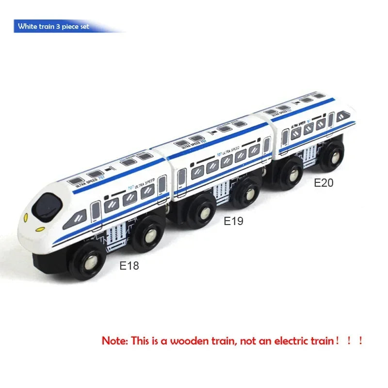Magnetic Electric Train  with Little Doll Diecast Slot Toy Railway Wood Track Compatible Locomotive Electric Rail Train for Kid