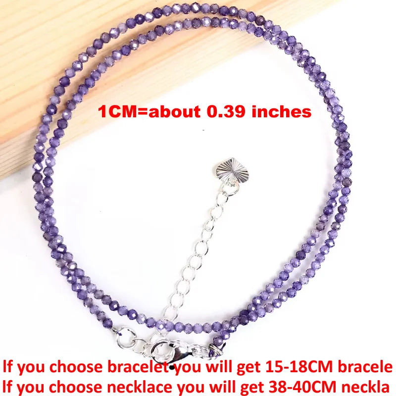 Fashion Women Bracelet necklace 2-3mm mini Cut angle beads tourmaline agate zircon natural pearl crystal Beaded Jewelry gift