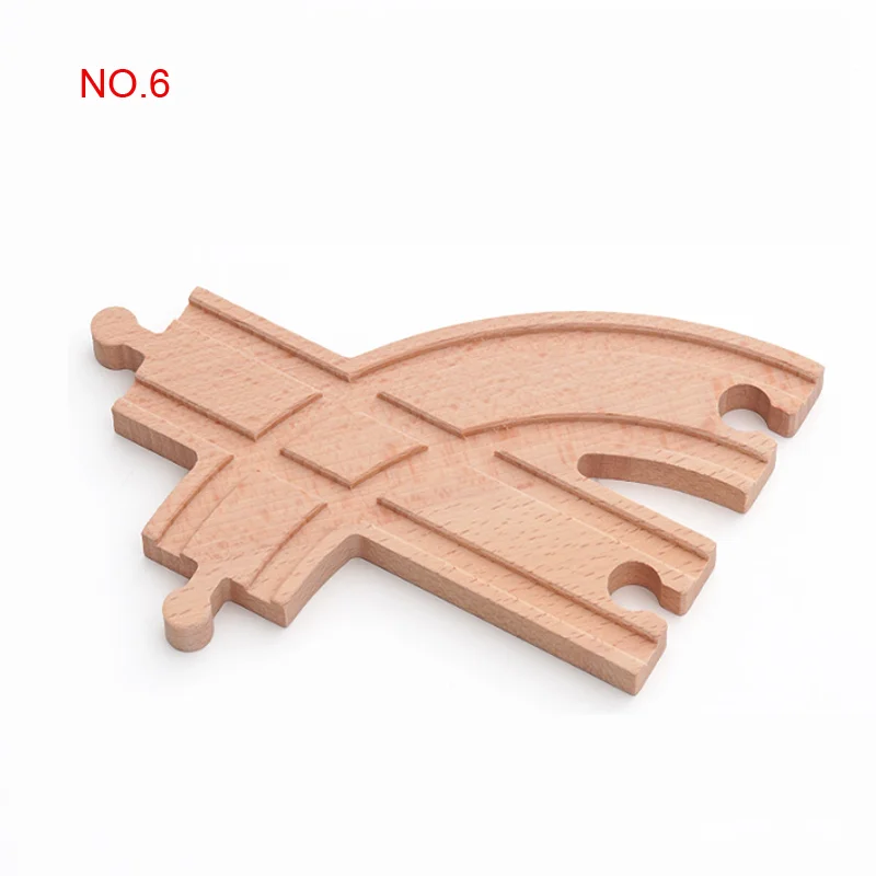 New Wooden Railway Track All Kinds Fork Rail Bifurcation Beech Wood Track Accessories Fit for Thomos Wooden Train Tracks Toy