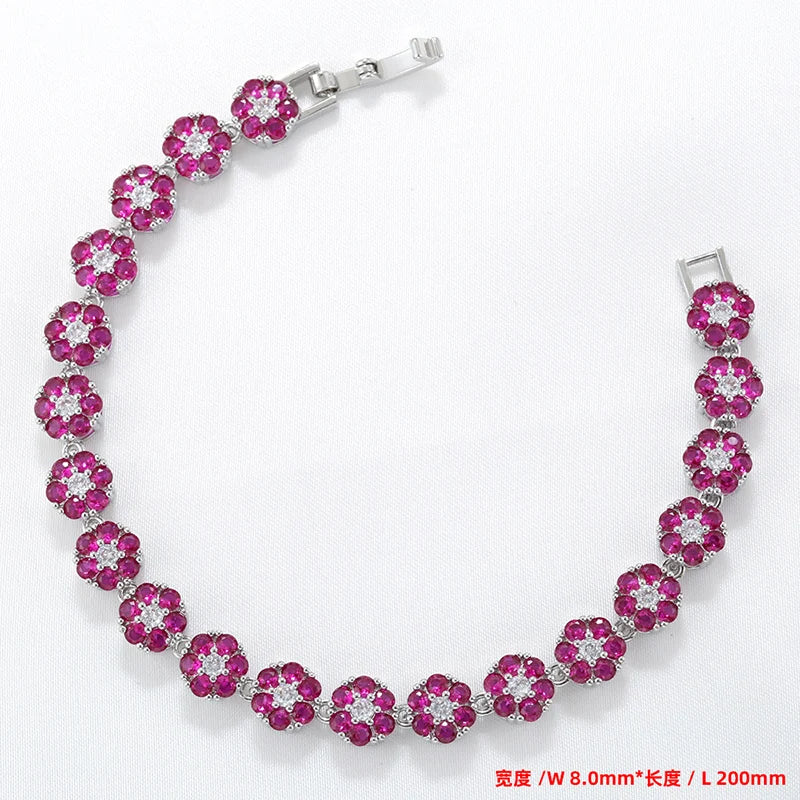 ZHUKOU Summer Dopamine Series Vibrant Colorful Flower Necklace Bracelet Wholesale:VL526 VL527