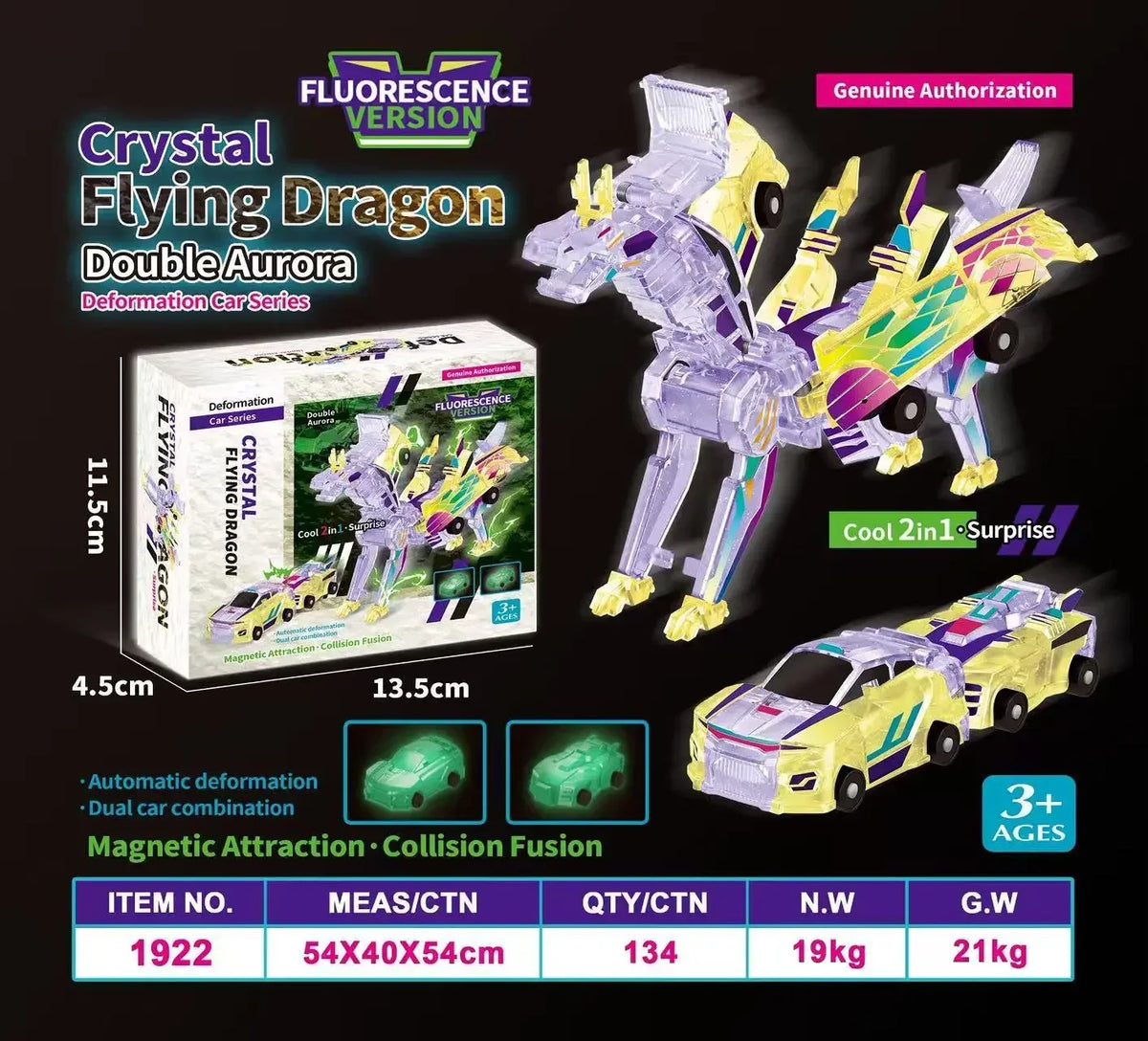 Collision Transforming Dinosaur Car Toy Magnetic Dinosaur Transformer Car Transform into Dinosaurs Fun Transforming Cars