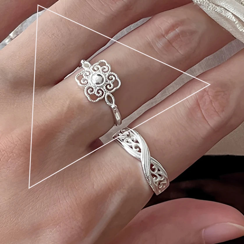 925 Sterling Silver Rings for Women Couple Minimalist Handmade Simple BIg Ring Party Jewelry Gift Prevent Allergy