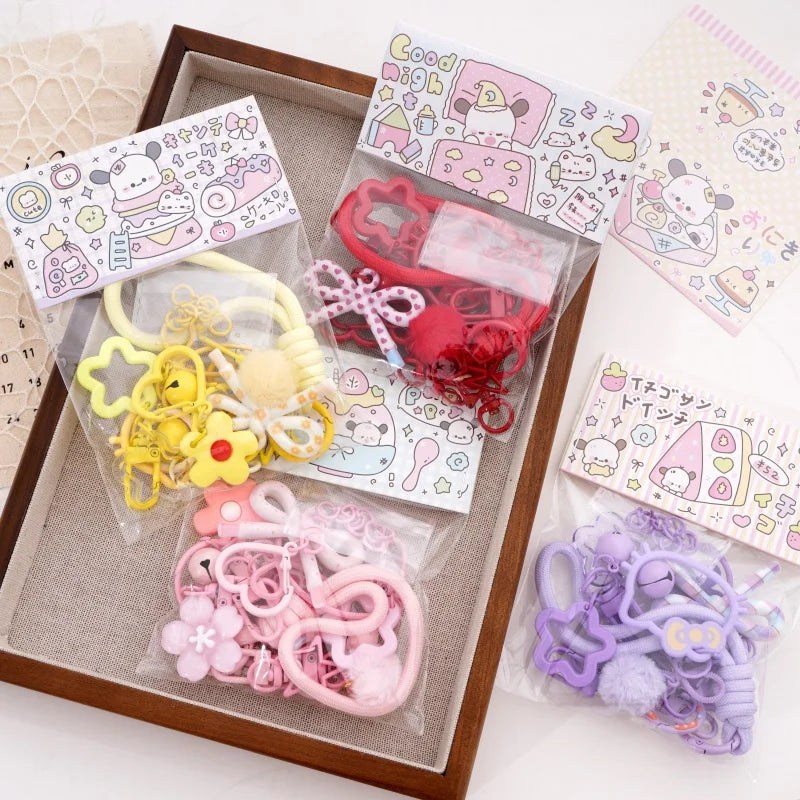 1Set 15pcs Plastic Perler Bead Charms Multicolor DIY Keychain Bag Pendant Accessories Craft Making Supplies With Jump Rings