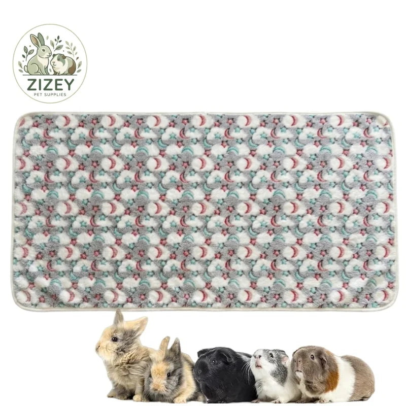 Reusable Small Animal Cage Pad, 47in×24in, Guinea Pig Cage Liner, Reusable Bedding Perfect Fleece Liner for Guinea Pig & Rabbit