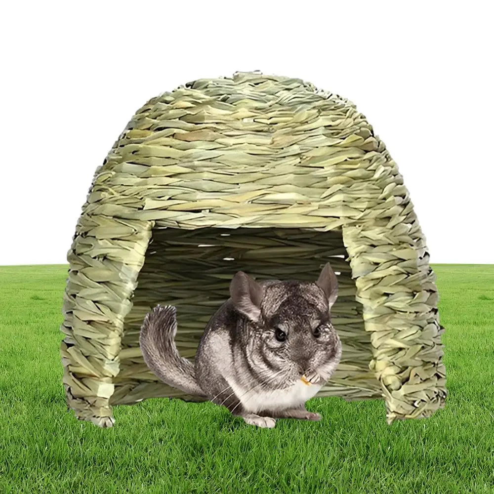 Grass House For Rabbits Folding Beds Guinea Pig Hideouts Small Animal Play Hideaway Bed Habitat Decor Hay Bed Playhouse For
