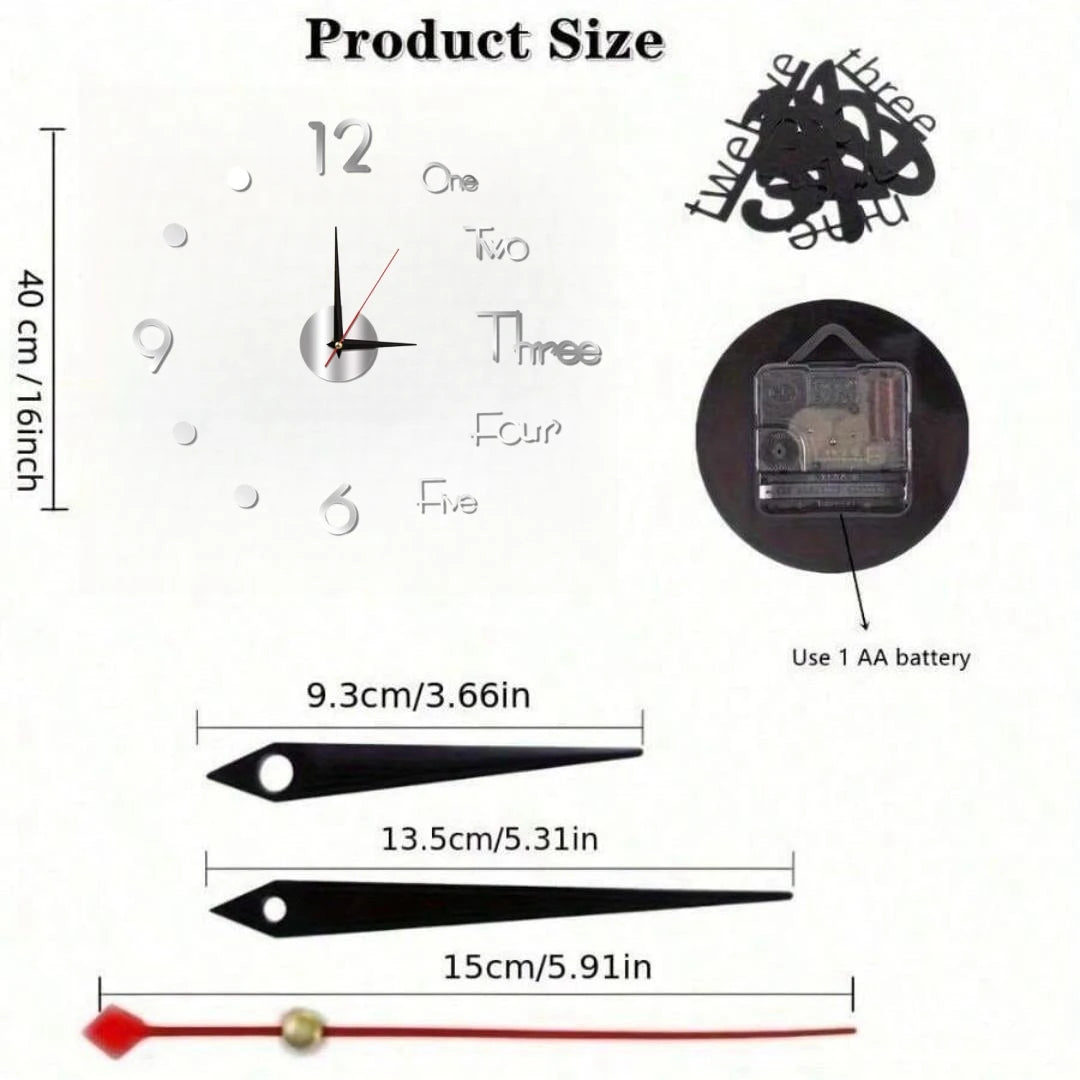 Large 3D Wall Clock Luminous Classic Wall Clocks DIY Digital Clock Wall Watches Stickers Silent Clock for Home Living Room Table