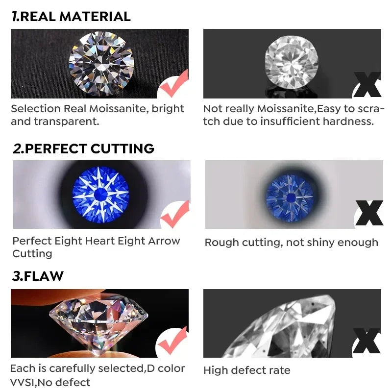  GRA 0.5-1ct Simple Round Real Moissanite Diamond Ring for Women 925 Sterling Silver Wedding Gorgeous High Quality Fine Jewelry
