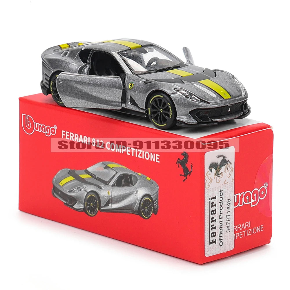 Bburago1:64 Ferrari E812 COMPETIZIONE Model Small Collection Car Alloy Model Toy Gift Scene Decoration Classic and Exquisite