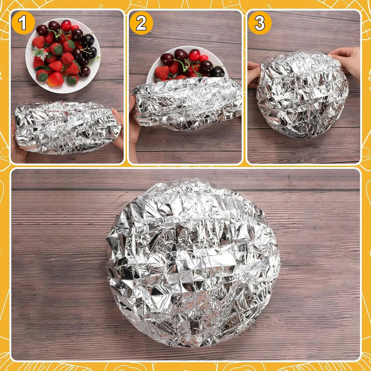 Aluminum Foil Keep Warm Covers Dining Table Food Preservation Cover Microwave Oven Heating Waterproof Oil Proof Kitchen Tools