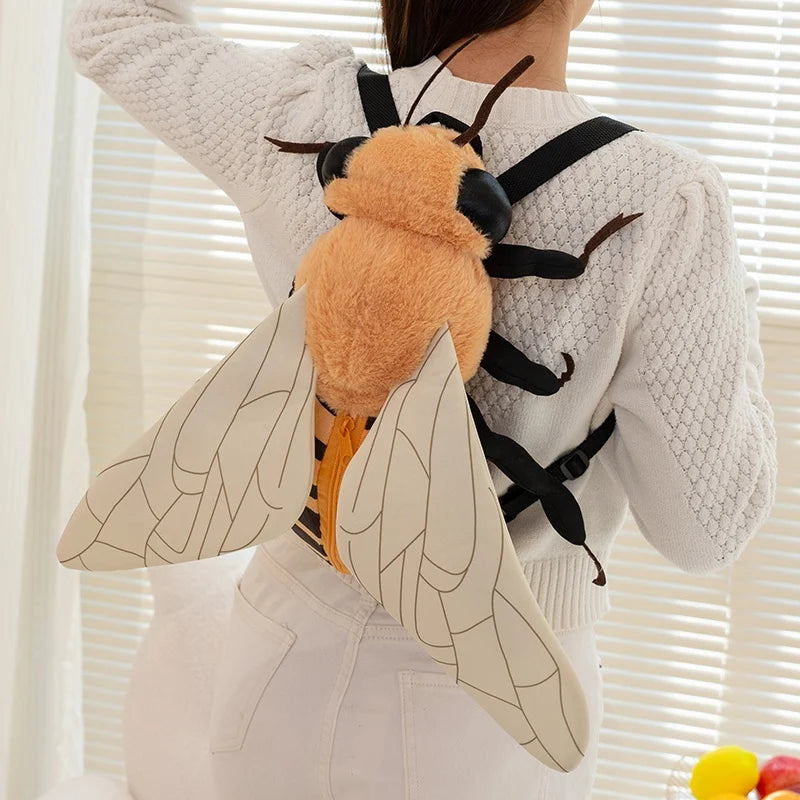 New Bumblebee And Ladybug Plush Backpack Cute Insect Stuffed Animal School Bag Boys Girl Kid Unique Design Holiday Birthday Gift