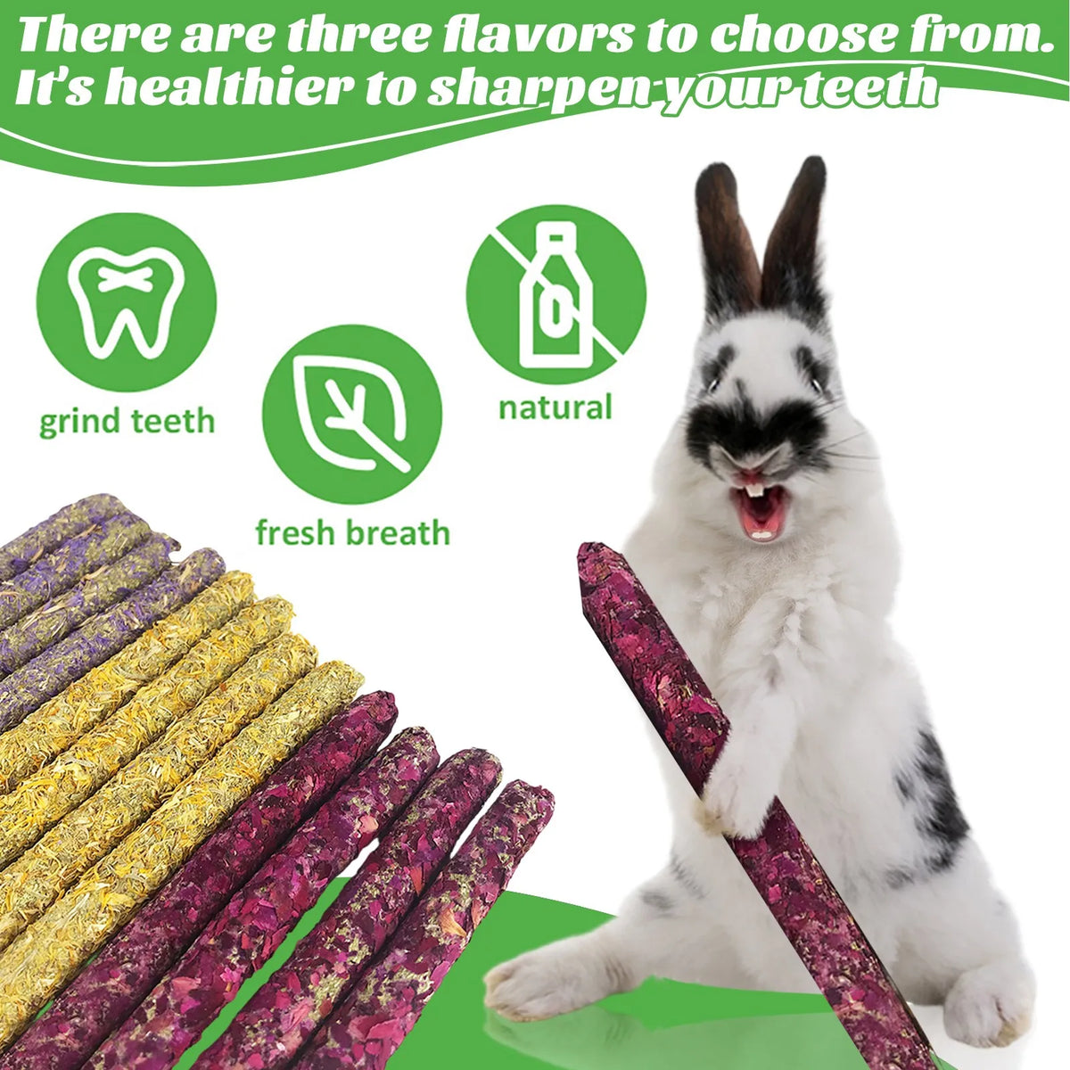 1-5PCS Teeth Grinding Sticks Rabbit Hamster Snack Rabbit Snacks Petal Grass Snacks And Grinding Teeth Sticks Teeth Grinding Toys