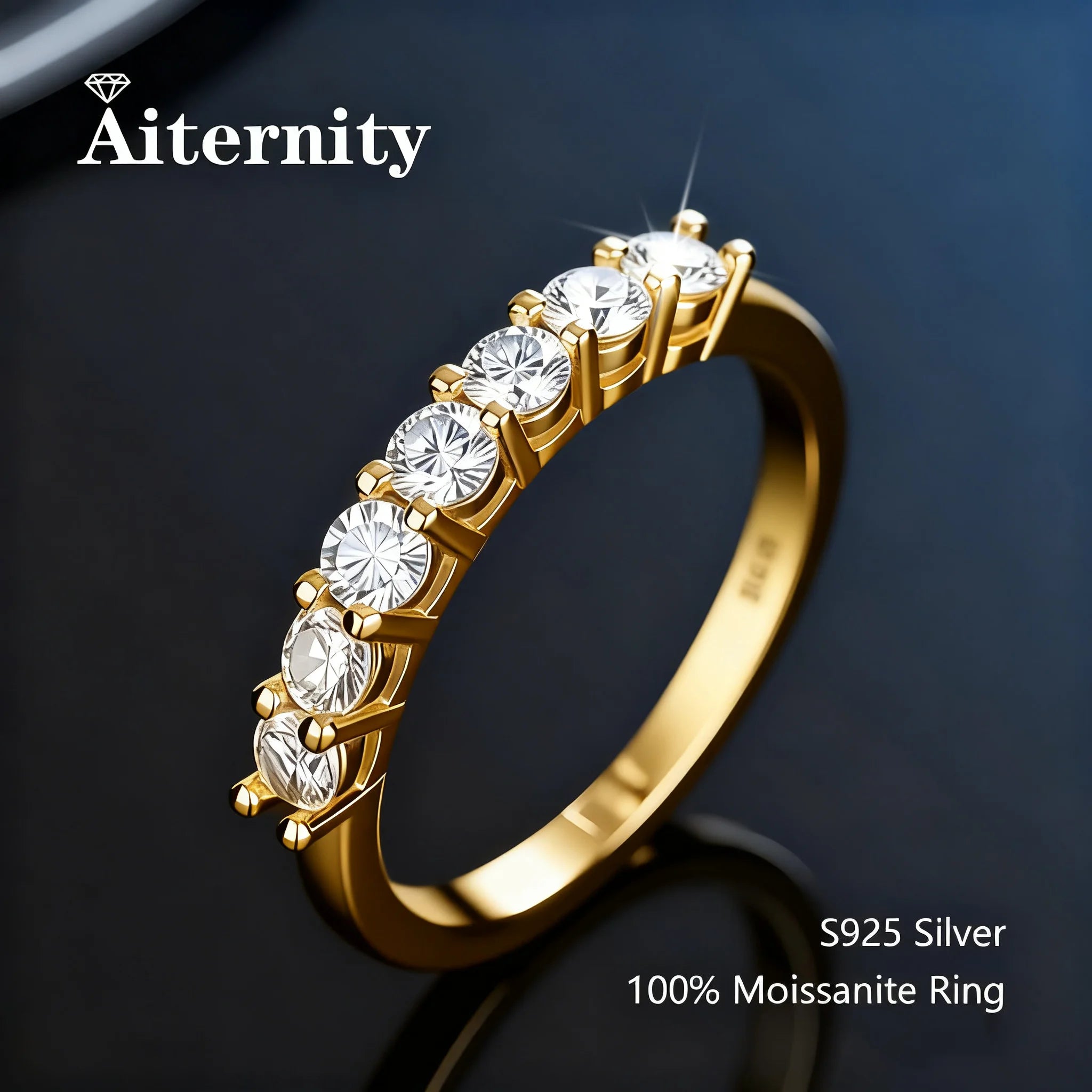 925 Sterling Silver Female Single Tail Ring100% Pass Diamond Tester Pen Moissanite Ring Matching Wedding Diamond Band for Women