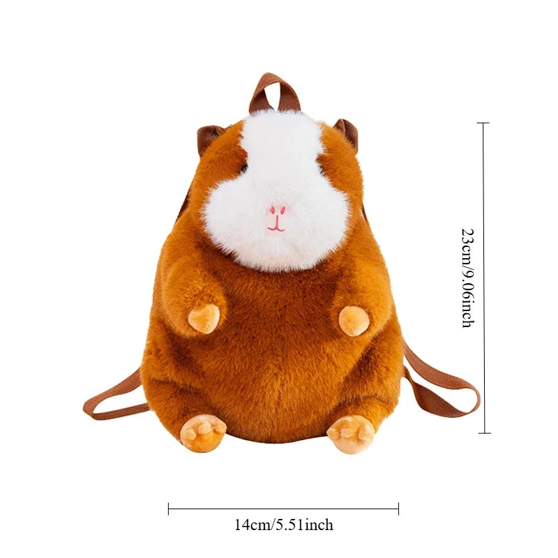 Cute Cartoon Guinea Pig Plush Backpack Soft Stufted Animal Dolls Kawaii Piggy Plushies Bag Student's Backpack Women's Handbag
