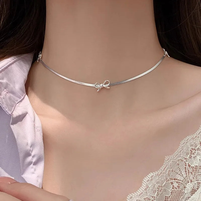 925 Sterling Silver Necklace Black Beads Square Irregular Punk Geometric for Women Girl Jewelry Gift Dropshipping Wholesale