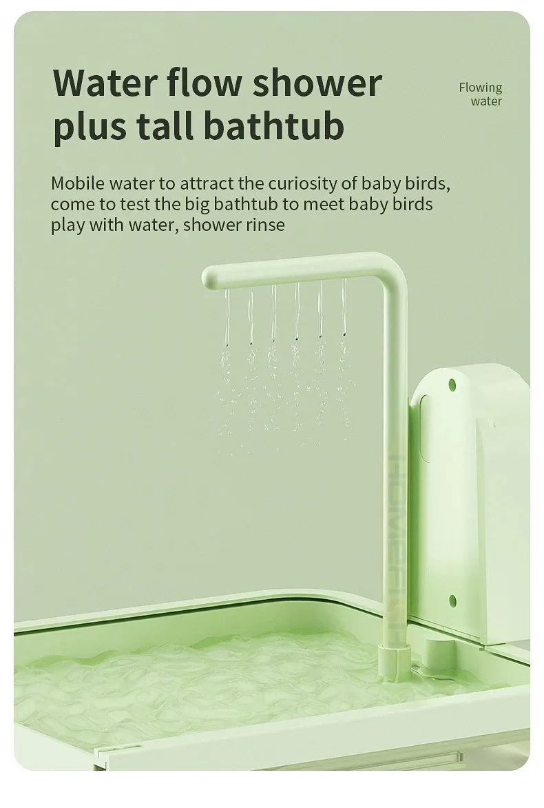 Clear Hanging Bird Bath Automatic Water Circulation Bath Shower For Bird Easy to clean Space Saving Design Bird Cage Accessory