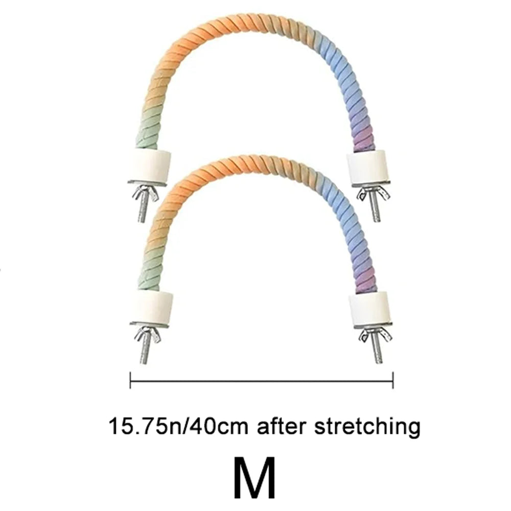 radient Colorful Bird Rope Perch Stand for Bird Cages Bendable Climbing Rope Cage Accessory Toy for Cockatiel Parakeet ﻿ ﻿