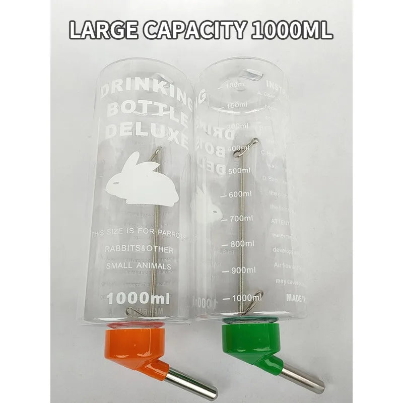 Rabbit Water Bottle Dispenser Large Capacity Guinea Pig Drinking Feeder Bowls Cage Hanging Fountain Hamster Chinchilla Supply