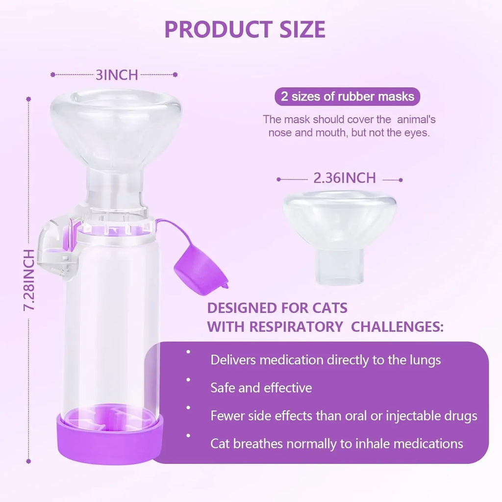 Pet Free‑Space Chamber for Cats Dogs, Handheld Nebulizer, Pet Nebulizer for Medication Administration