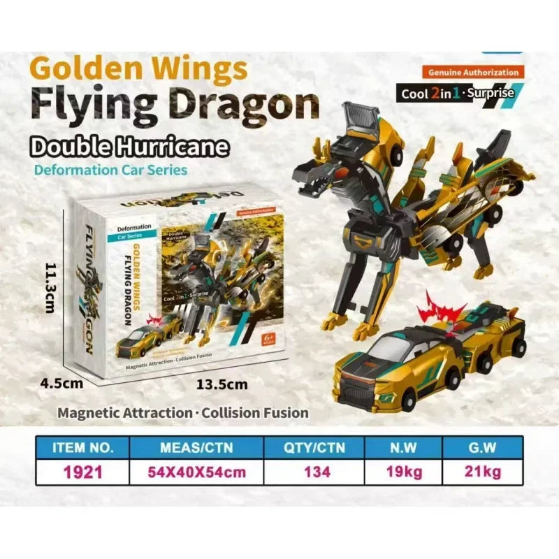 Collision Transforming Dinosaur Car Toy Magnetic Dinosaur Transformer Car Transform into Dinosaurs Fun Transforming Cars