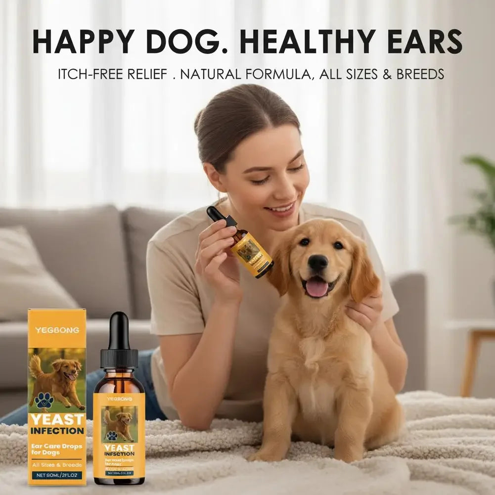 60ml Pet Ear Drops Dissolve Ear Wax Odor Remover Anti Itching Natural Non Irritating Hypoallergenic Ear Cleaner For Dogs
