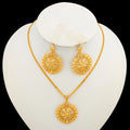 Italian Gold Color Jewelry Set for Women Pendant and Earrings Party Gifts  Plated Necklace Bohemia Jewellery Engagement