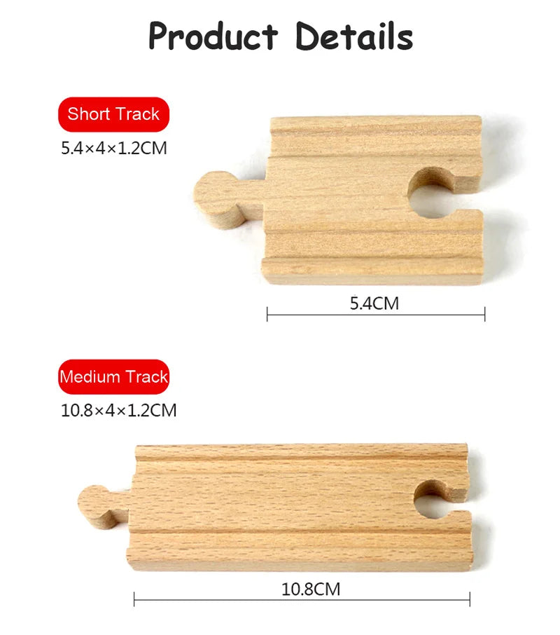 Wooden Track Railway Toys Beech Wooden Train Track Accessories Fit For All Brand Wood Tracks Educational Toys For Children