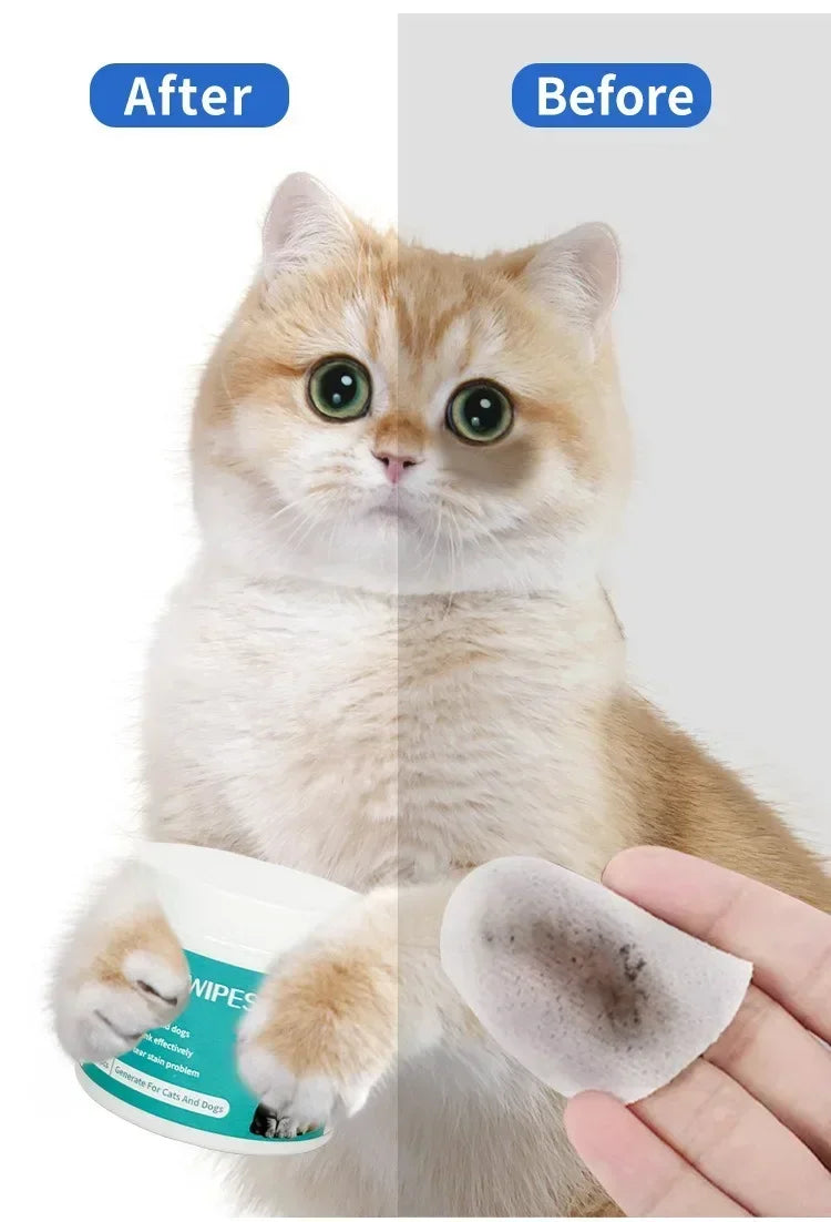 Eye Wipes Tartar Removal Pet Grooming Wet Tissue Clean Care Cats Dogs Pet Cleaning Supplies Eliminator