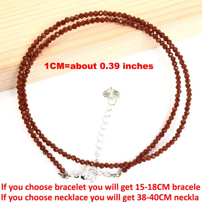 Natural Semi-precious Stone Necklaces for Women and Men Cut Angle 2mm Beads Crystal Necklace Bracelet Gem Zircon Agate Jewelry