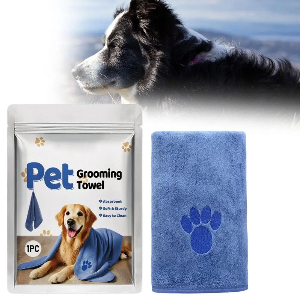  Quick-Drying Microfiber Pet Towel Absorbent Pet Bath Towel Embroidered Super Soft Towel For Cat Dogs Grooming Supplies