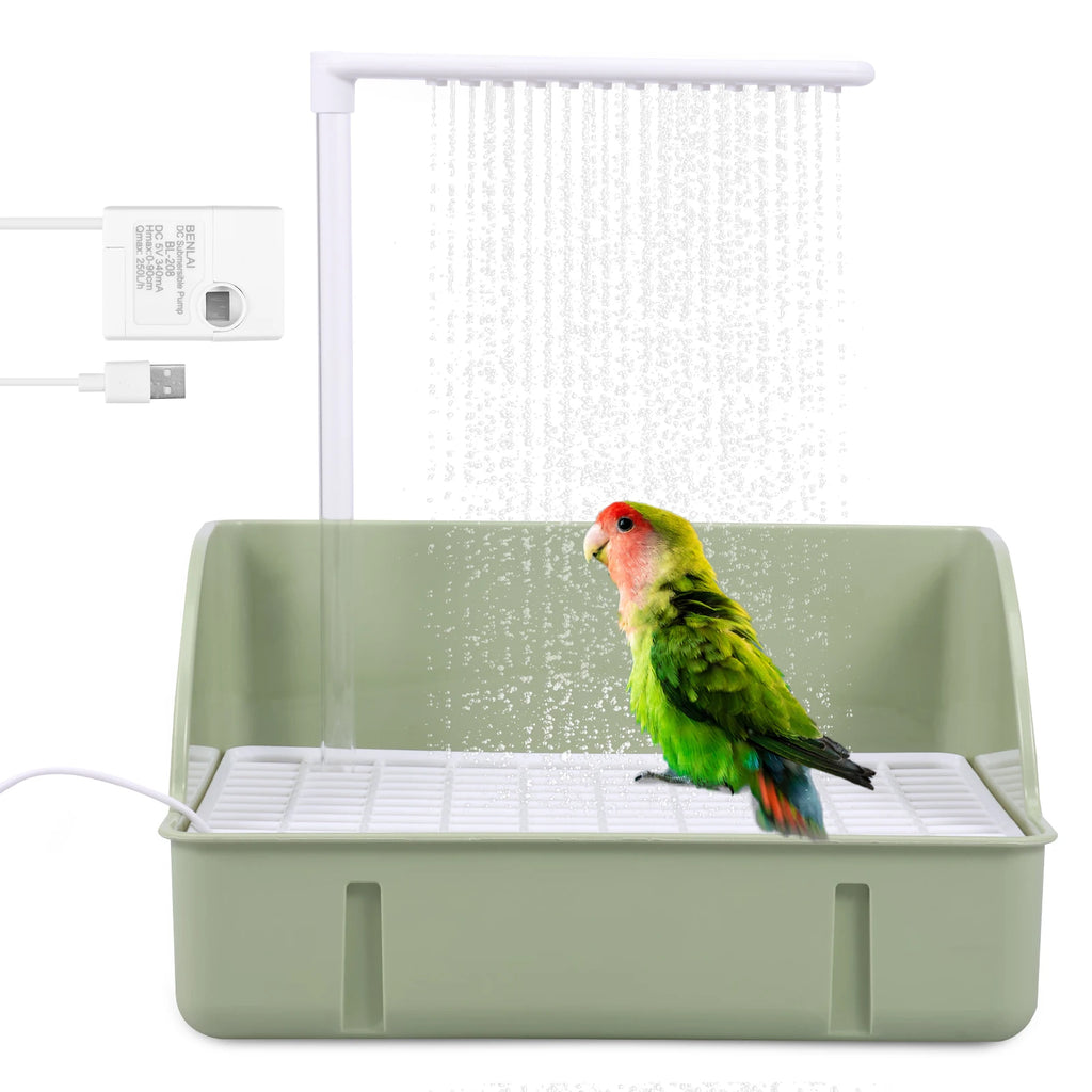 Automatic Pet Birds Parrots Bath Circulating Water Bathtub USB Electric Parakeet Bathtub Shower Fountain birds supplies