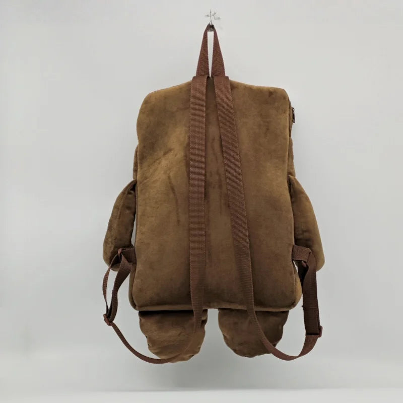 Domo Kun Plush Backpack Women Men Brown Stuffed Bag Cute Small Shoulder Messenger Bag