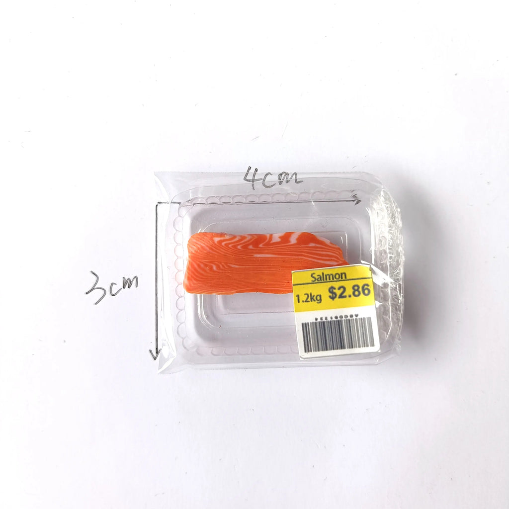 New Miniature Supermarket Food Simulation Beefsteak Salmon Bacon Beef Roll for Doll House Mini Kitchen Clay Food Accessories