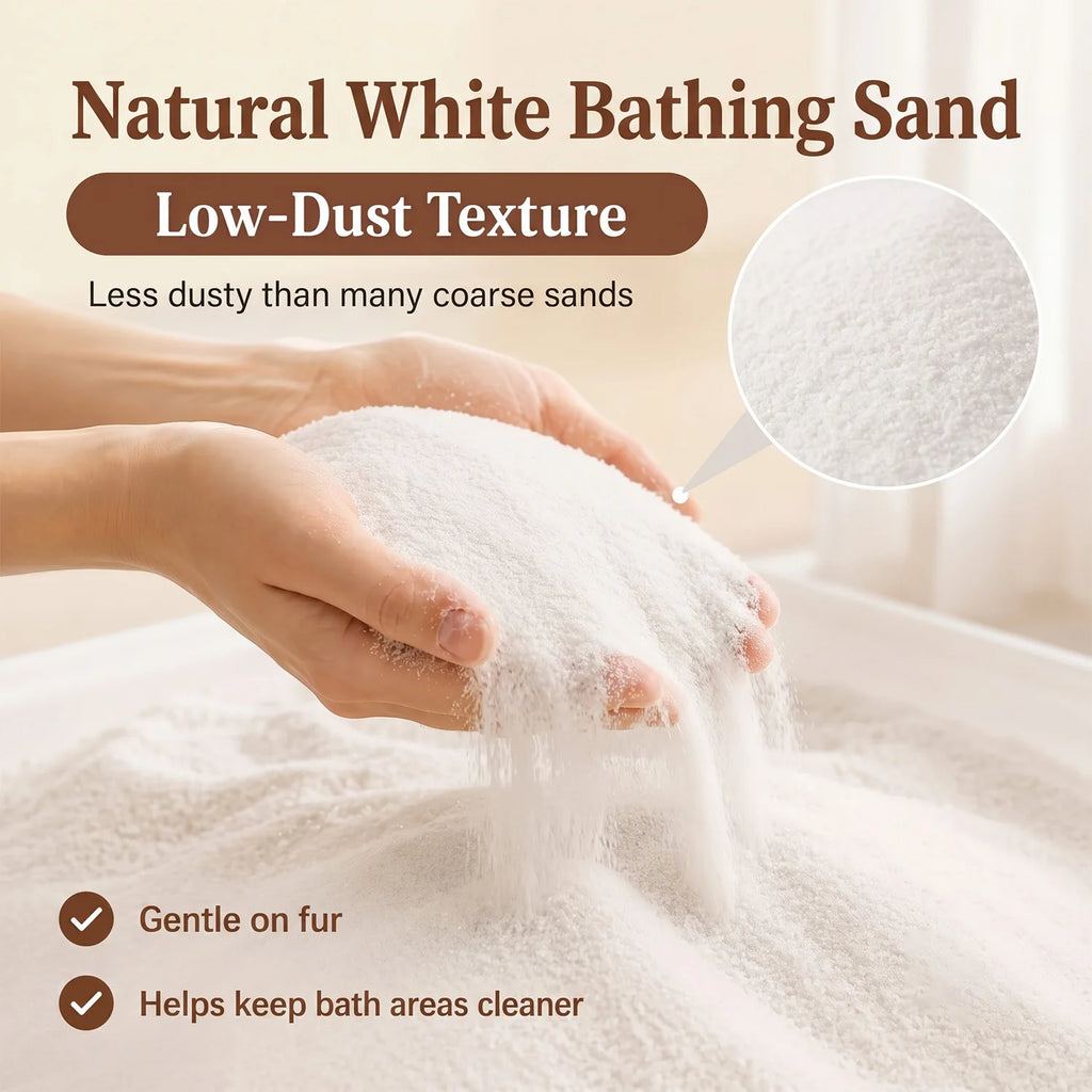 Premium Hamster Grooming Bath Sand Pet Dry Clean Bedding Pure Silica Dust Free Odor Control for Mice Gerbils Small Animal, 500g