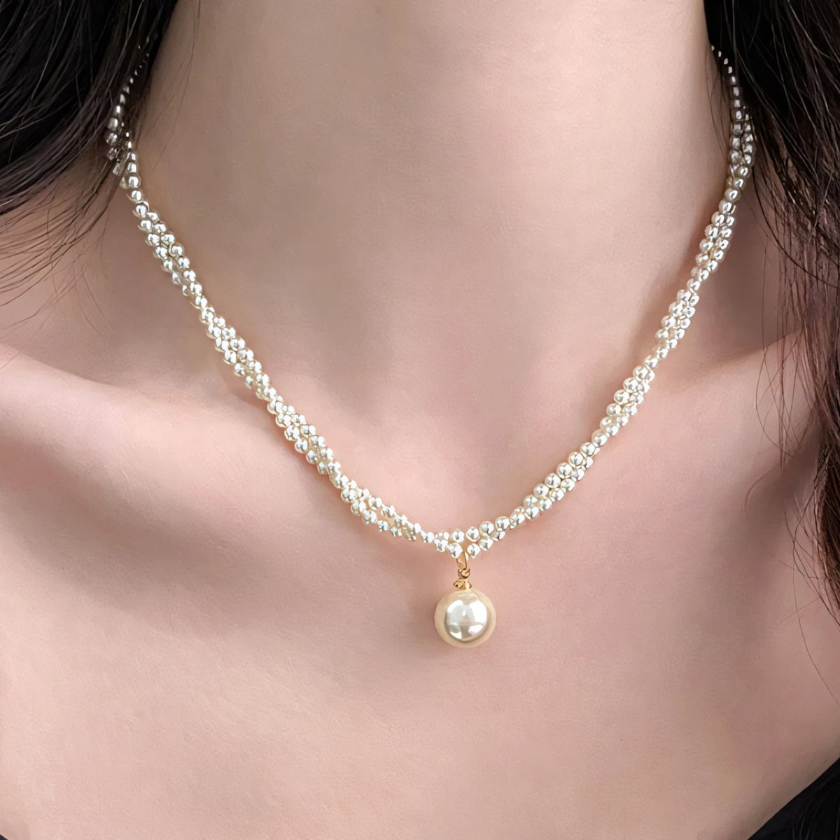VENTFILLE 925 Sterling Silver Bead Geometry Necklace for Women Girl Korean Design Versatile Choker Jewelry Dropship Wholesale