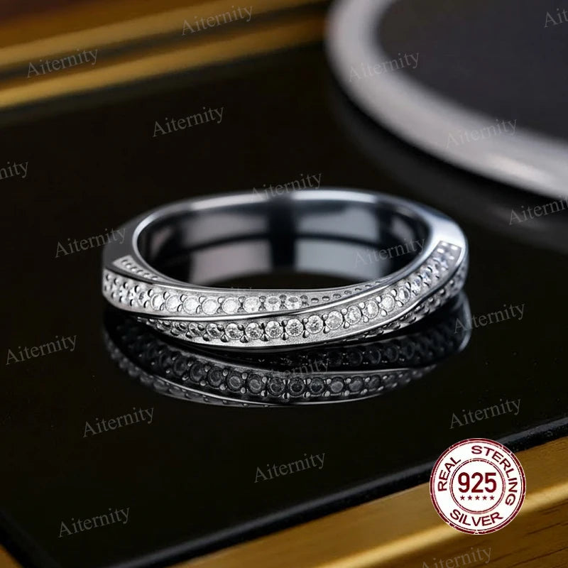 Wholesale Moissanite And Zircon Unisex Rings 100% Real S925 Silver Ring D VVS1 For Men and Women Luxury Brilliant