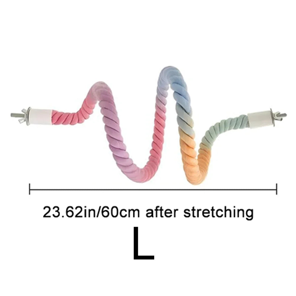 radient Colorful Bird Rope Perch Stand for Bird Cages Bendable Climbing Rope Cage Accessory Toy for Cockatiel Parakeet ﻿ ﻿