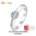 Sola-Bling 100% Pass Diamond Tester Moissanite Ring 925 Sterling Silver Rings For Women Sparkling Wedding Eternity Jewelry