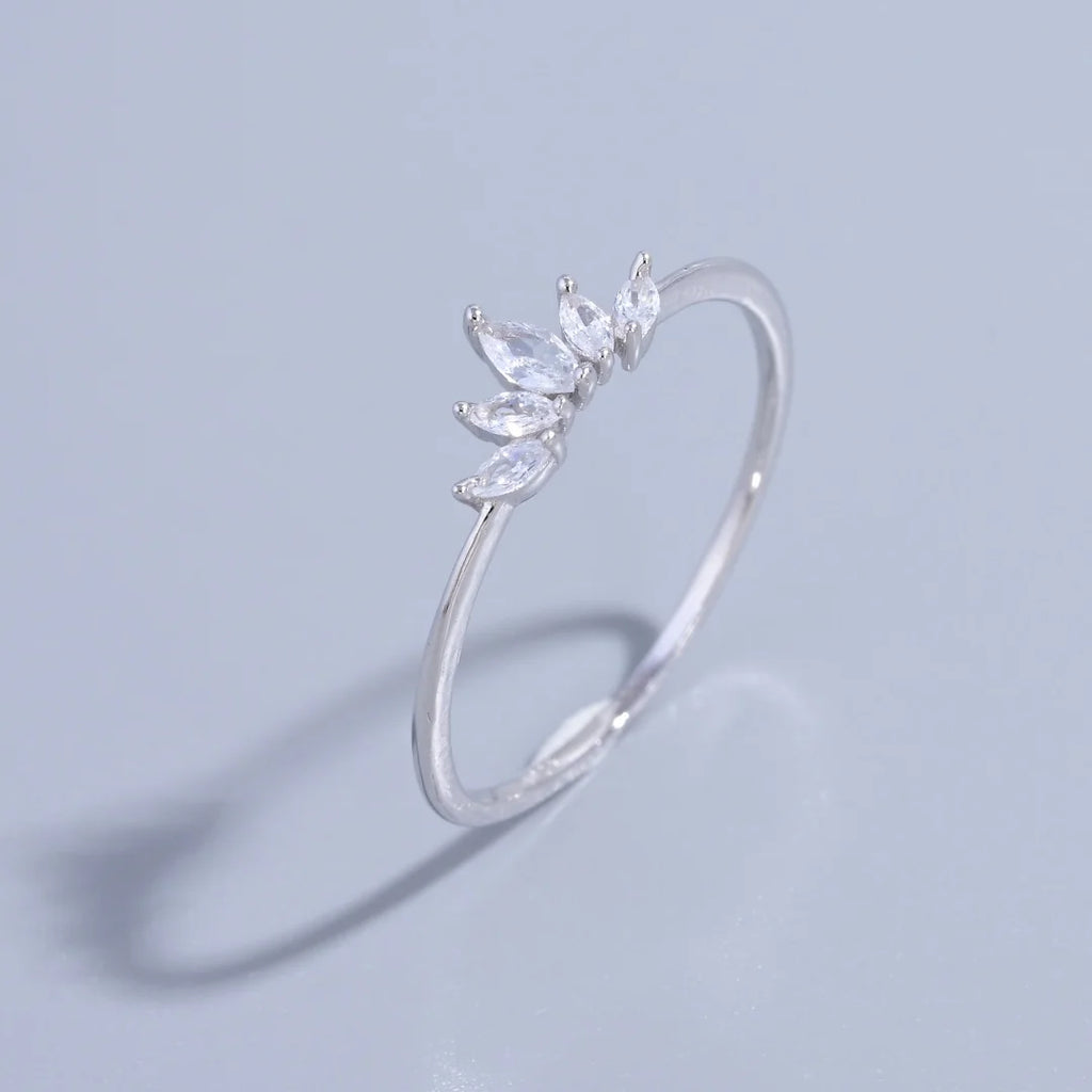 S925 Sterling Silver French Luxury Zircon Ring for Women,Simple Fashionable Jewelry Gifts Accessories Wholesale Dropshipping