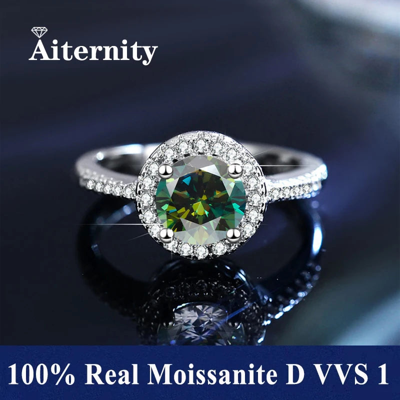 100% Real Moissanite Ring D VVS1 Pass Diamond Test Pen Adjustable Size S925 Sliver GRA Certificate Wedding Rings for Women