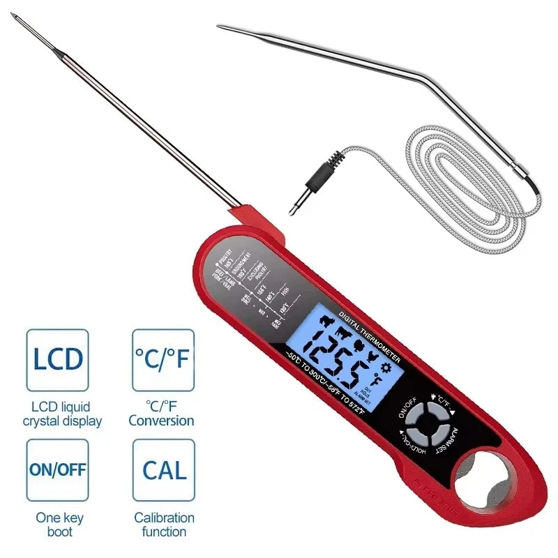BBQ Meat Thermometer Digital Food Thermometer with 2 Probe Cooking Thermometer Milk Heat Gauge For Meat Kitchen Thermometer