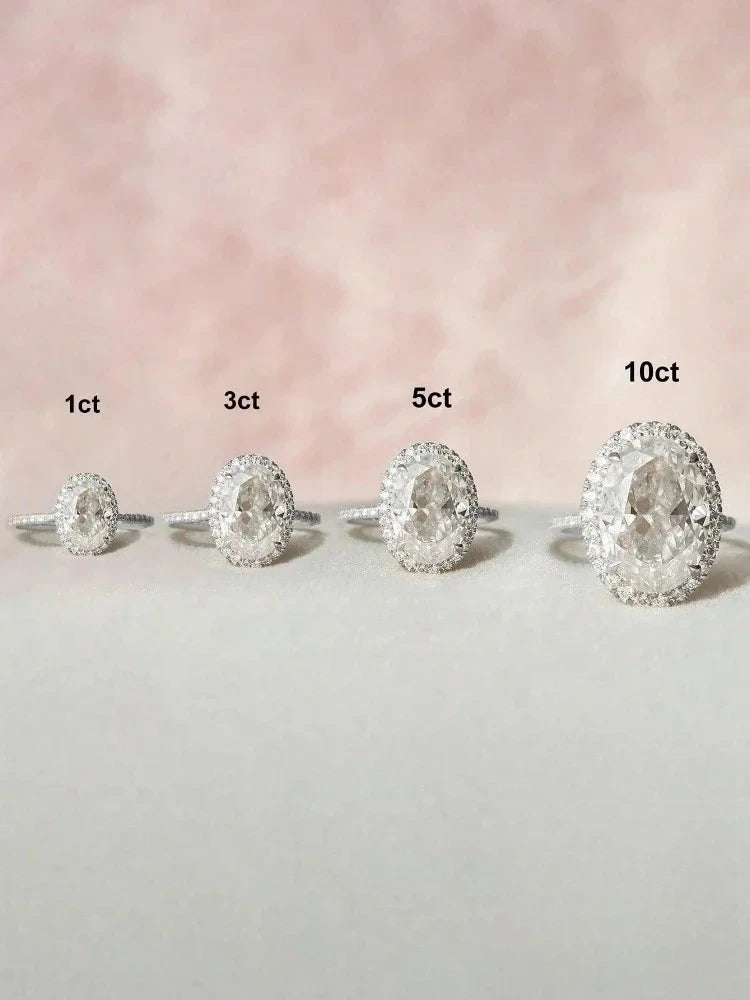 925 Sterling Silver Fashion Oval Shiny Full Zircon Ring For Women Match Daily Outfits Party Luxury High Quality Fine Jewelry