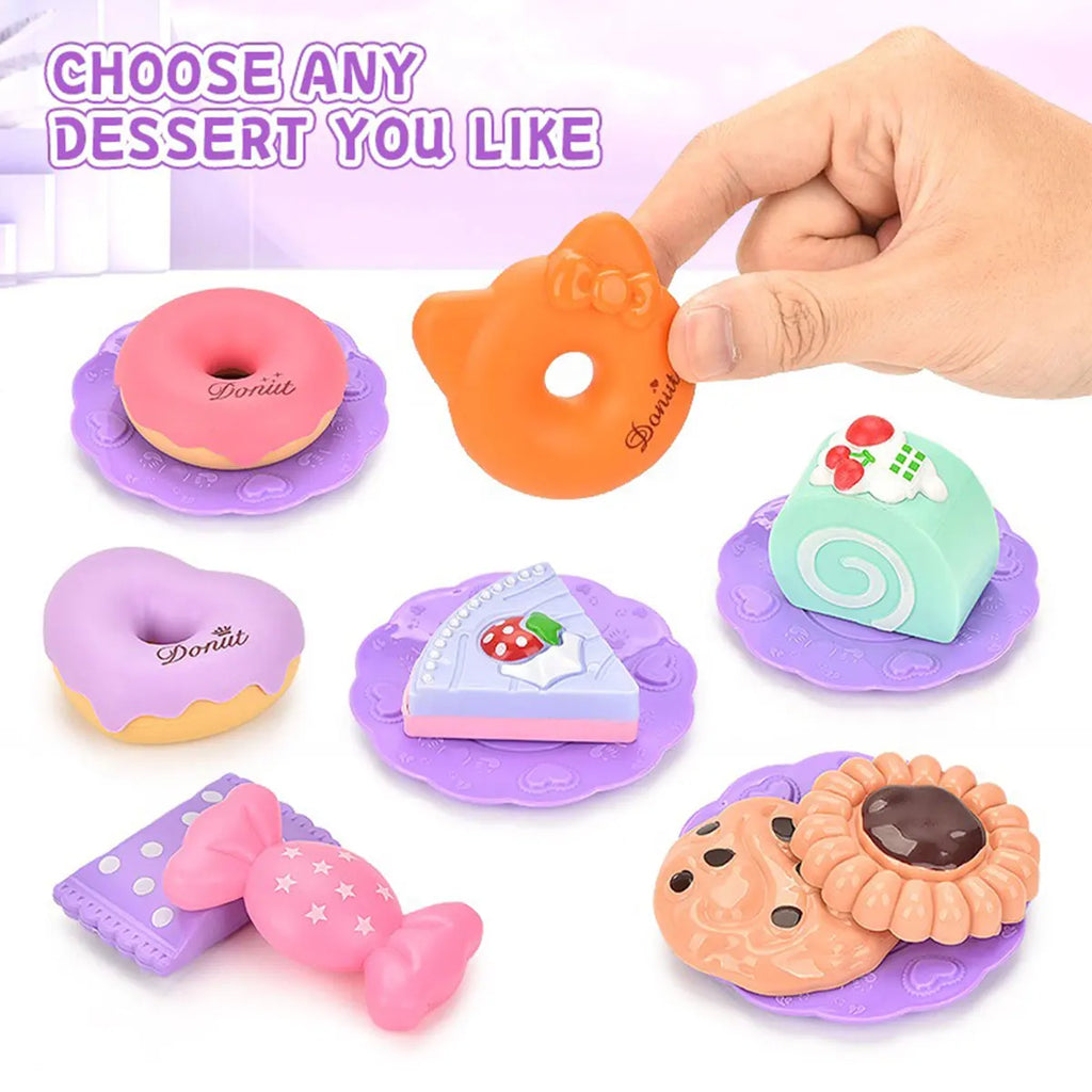 Kids Tea/Pastry Set Toy Simulation Pretend Play Food Playset for Children Montessori Toddler Children Gift Kitchen Girl