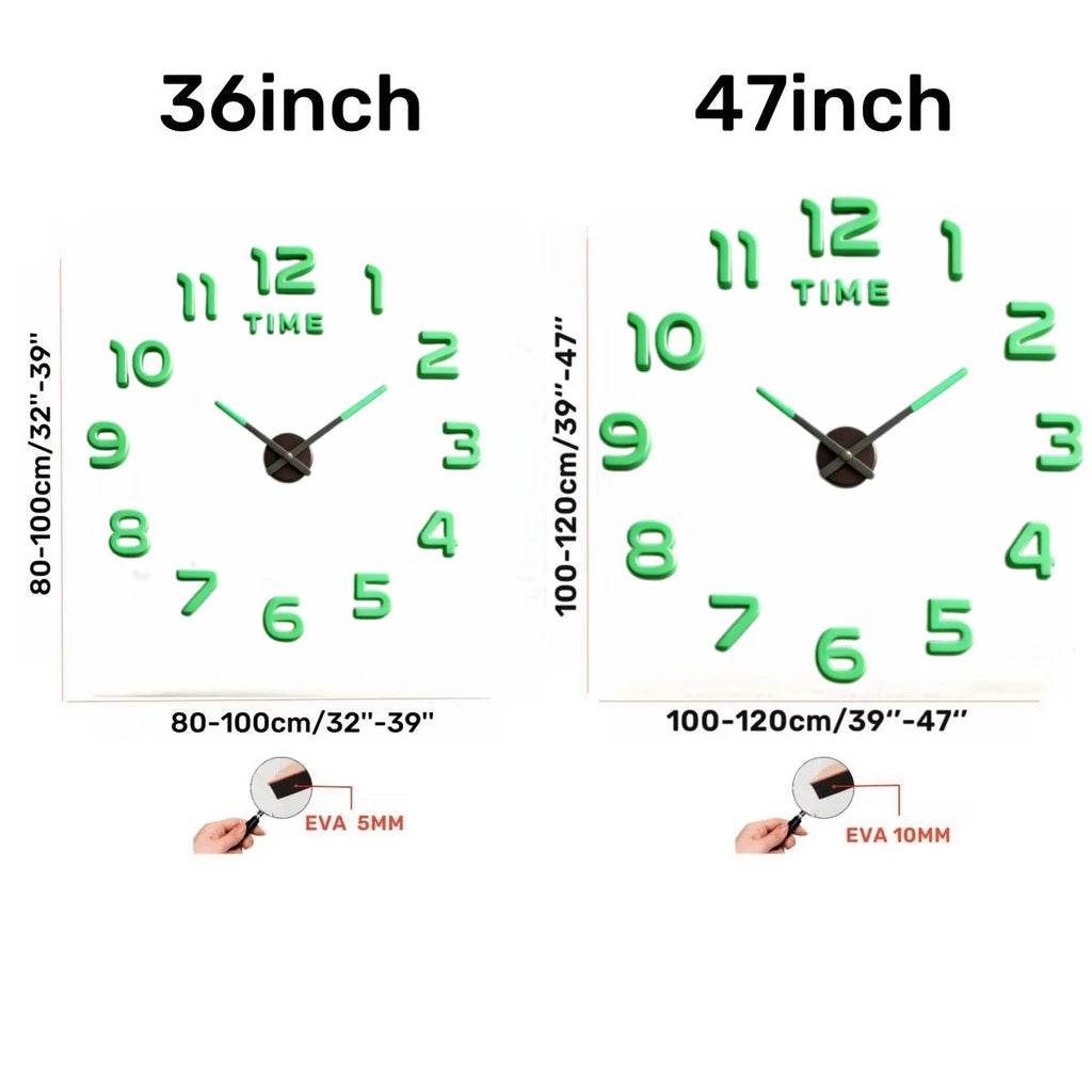 2026 Modern Design Large Wall Clock 3D DIY Quartz Clocks Fashion Watches Acrylic Mirror Stickers Living Room Home Decor Horloge