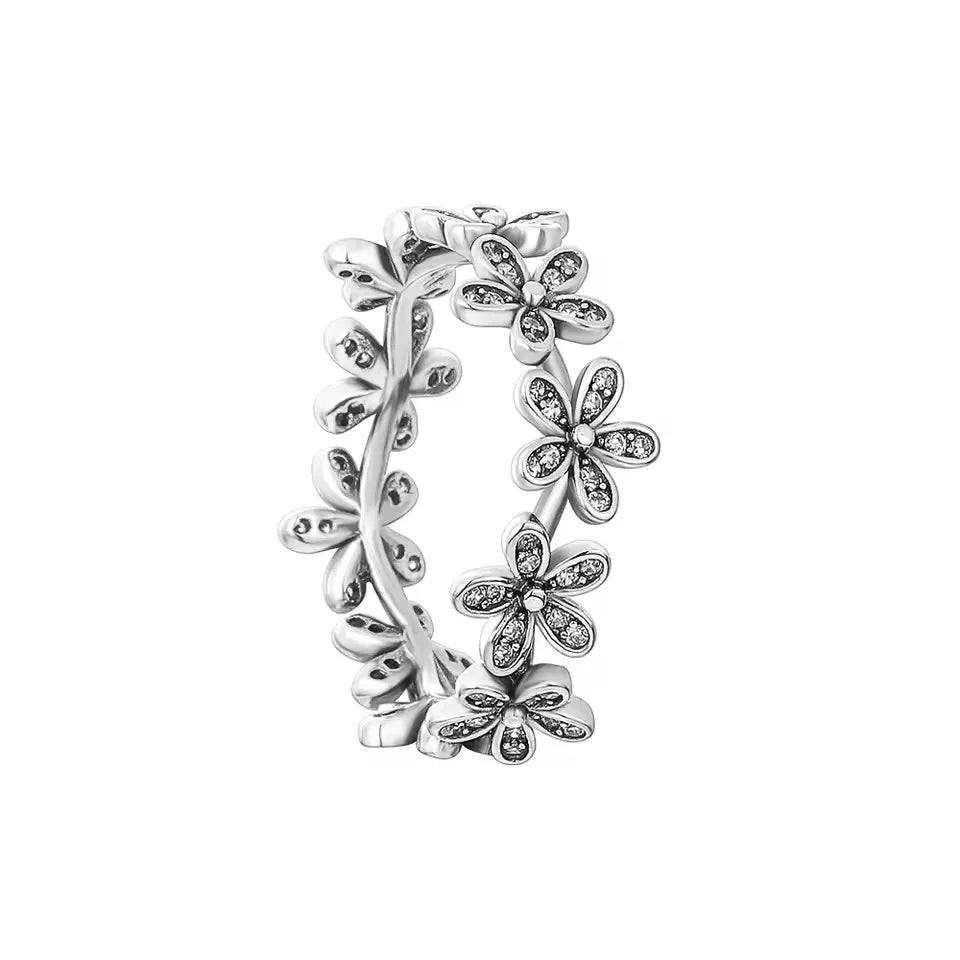 Christmas 925 Sterling Silver Crown Heart Flower Wing Zircon Sparkling Rings For Women Fine Jewelry wedding Anniversary Gifts