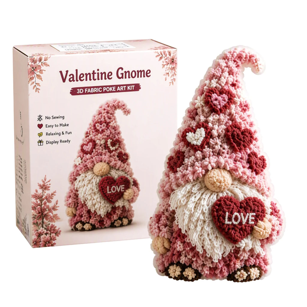 DIY Gnome Craft Kit Fabric Punch Needle 3D Seasonal Decoration No Sewing Holiday Gnome Decor Adult Beginner Kit