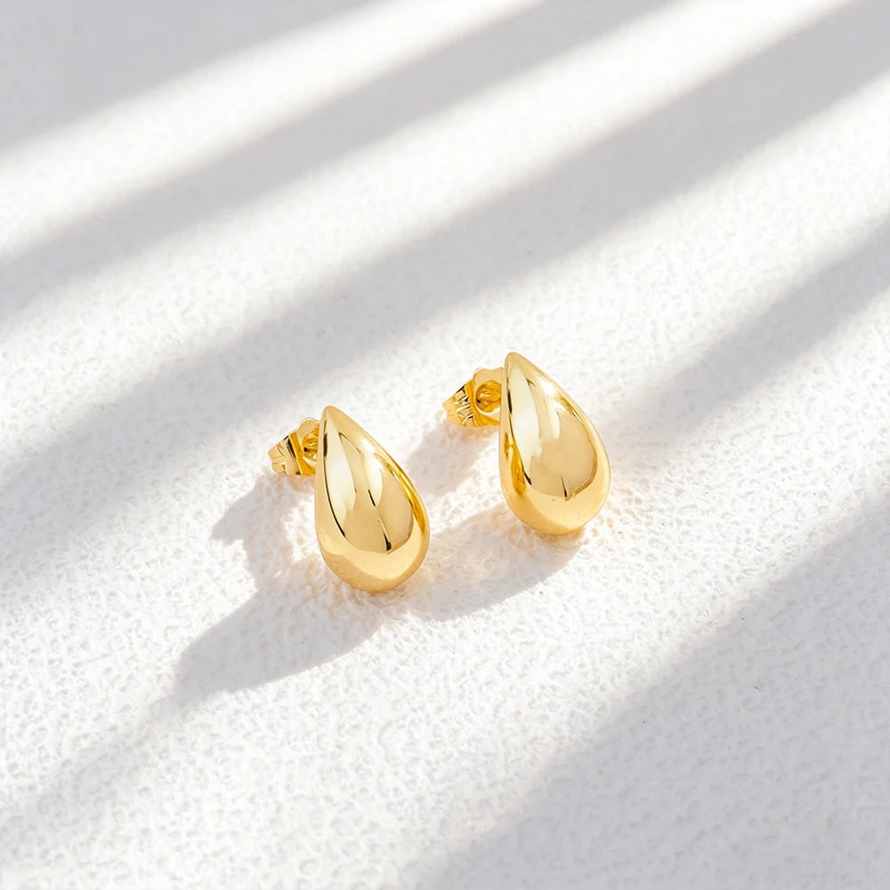 Italian  Gold Color Jewelry Set for Women Small Design Earrings and Necklace 2Pcs Set for Party Daily Wear Girls Gifts Jewelry