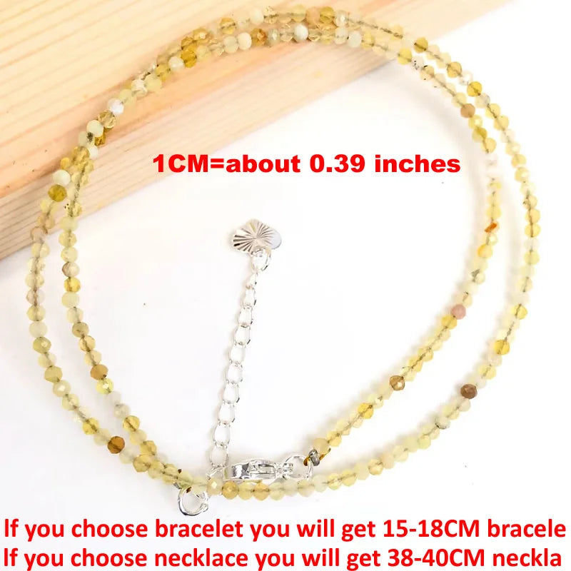 Natural Semi-precious Stone Necklaces for Women and Men Cut Angle 2mm Beads Crystal Necklace Bracelet Gem Zircon Agate Jewelry