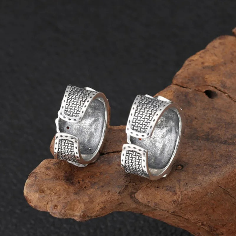 Buyee 925 Sterling Silver Unique Ring Finger Excellent Poker Open Ring for Woman Man Fashion Punk Fine Jewelry Circle with Box