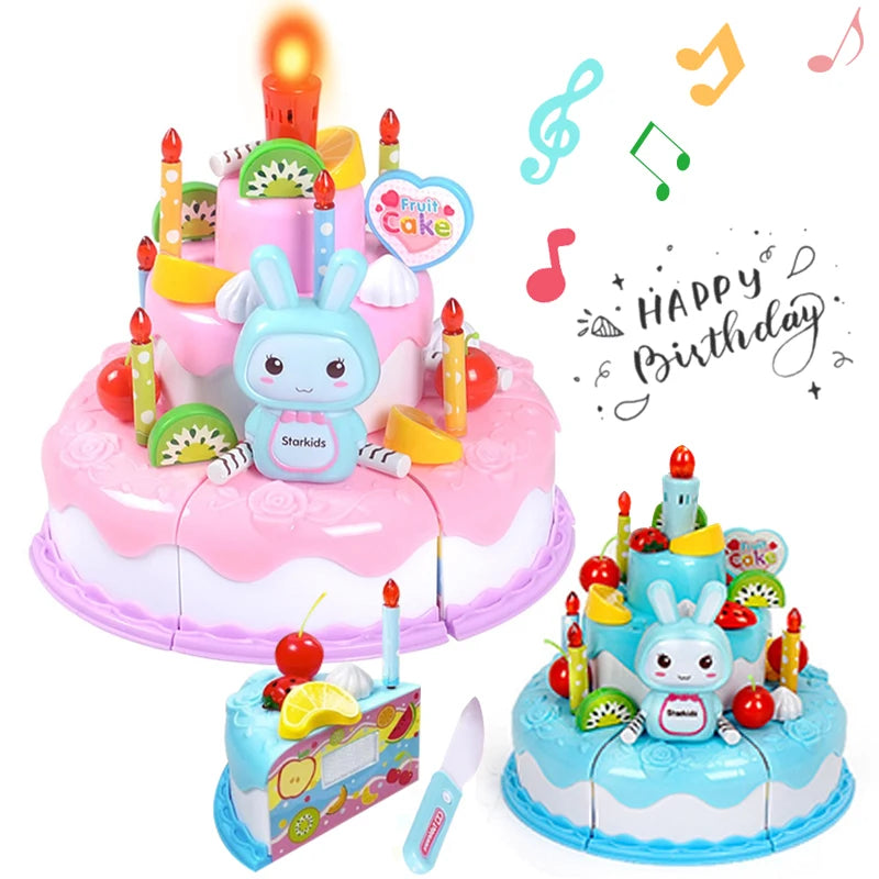 Children Pretend Cake Goodies Play Simulated Kitchen Toys Plastic Cutting Food Kids Toy Object Cognition Boys Girl Birthday Gift